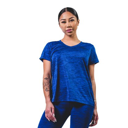 Blue Sleeve Shirt V-neck